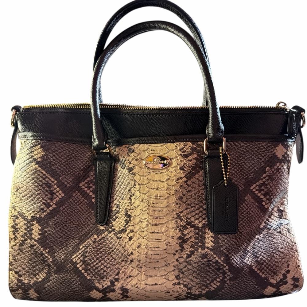 🐍 Coach Morgan Satchel in Python Embossed Leathe… - image 1